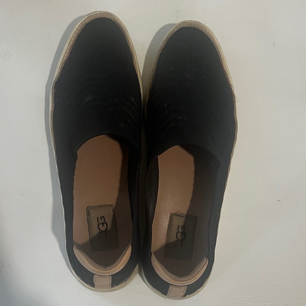 UGG Black and Tan Slip-On Sneakers